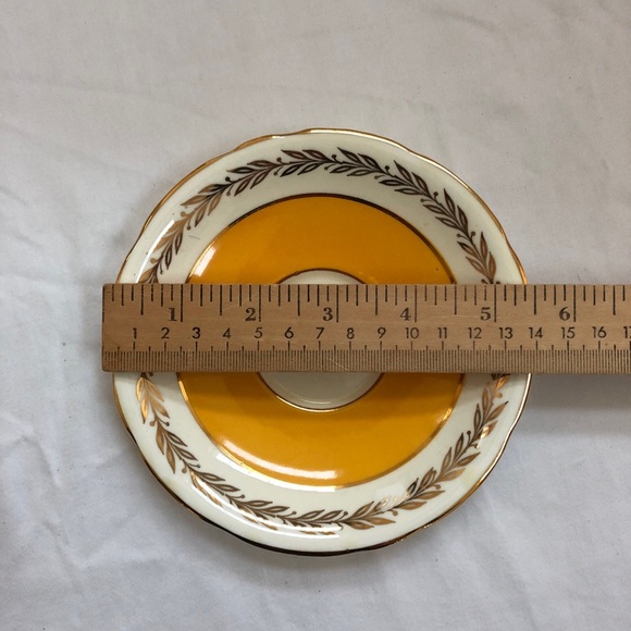 Vintage Aynsley Yellow & Gold Corset Bone China Cup and Saucer England - Picture 13 of 15